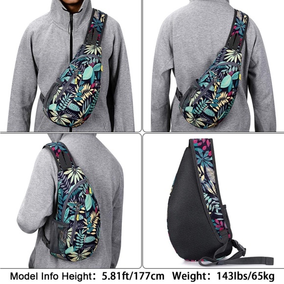 G4Free crossbody sling bag, tropical leaf, EUC - Picture 6 of 7